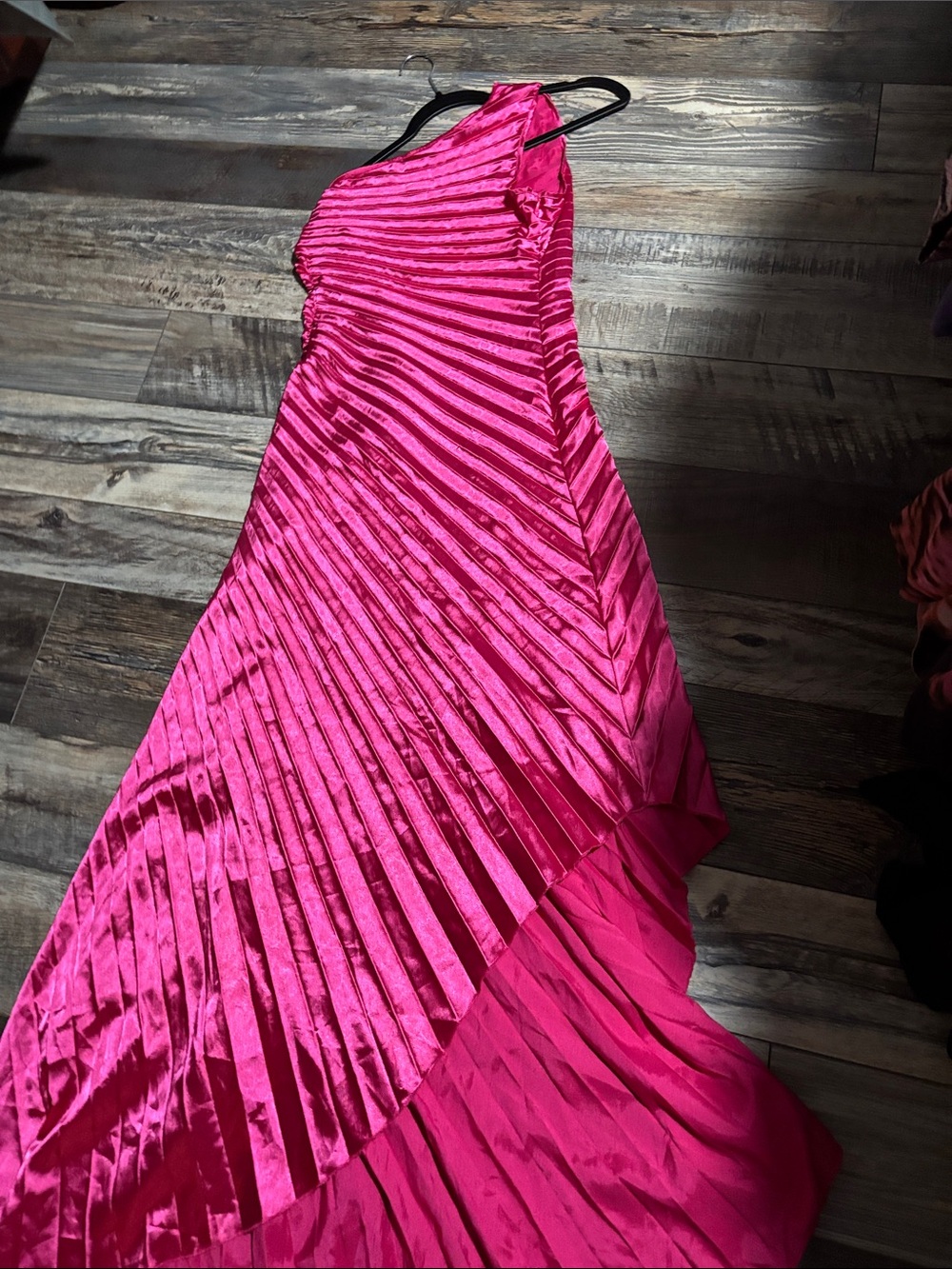 One-Shoulder Pleated Fuchsia (Mango)Evening Dress #9